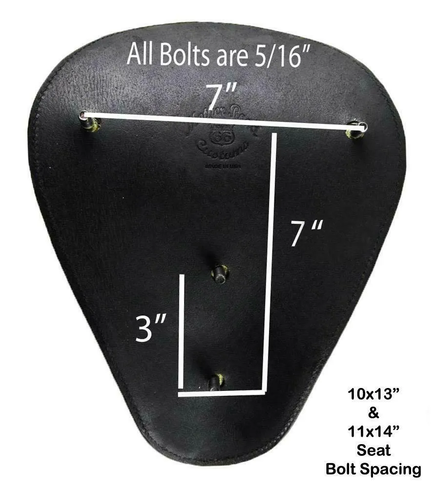 Spring Solo Seat Harley Sportster Chopper 12x15 BlkDist Leather Stainless Rivets