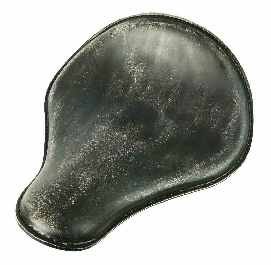 Spring Solo Seat Sportster Harley Chopper Honda 12x13" Black Dist Leather
