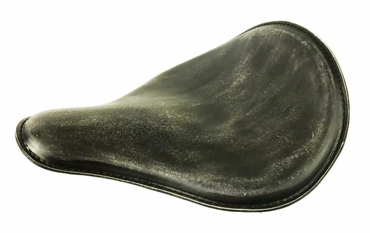 Spring Solo Seat Sportster Harley Chopper Honda 12x13" Black Dist Leather