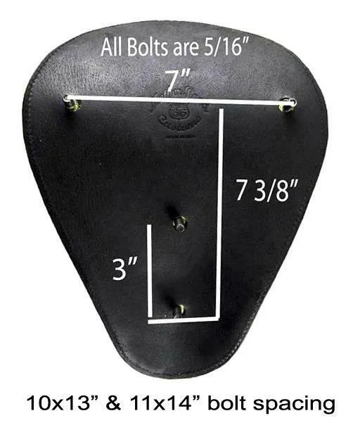Spring Solo Seat Sportster Harley Chopper Honda 12x13" Black Dist Leather