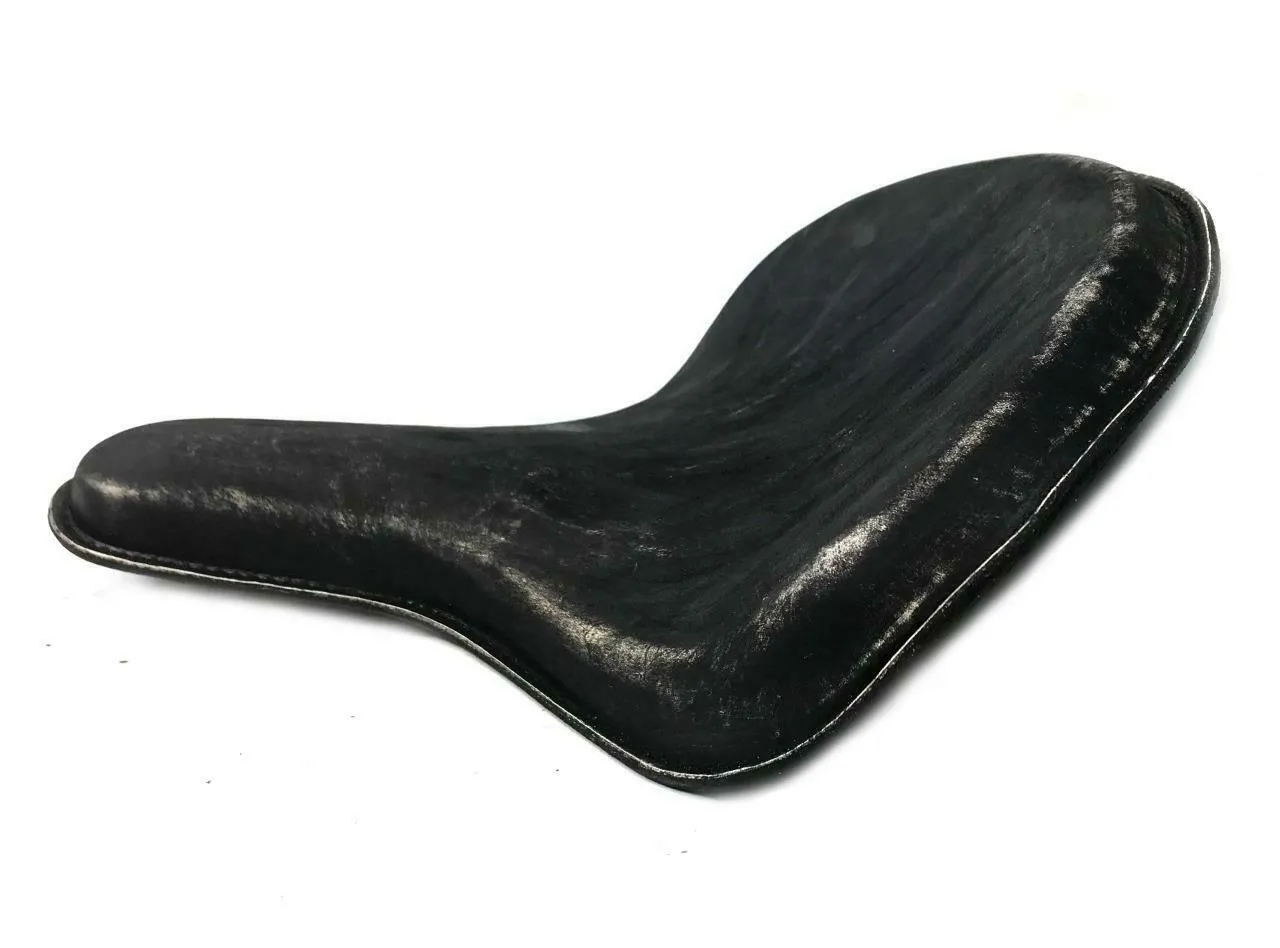 Spring Solo Tractor Seat Harley Touring Indian Bobber 17x16" Black Dist Leather