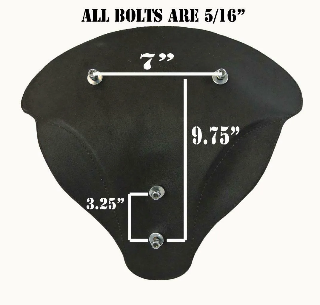 Spring Solo Tractor Seat Harley Touring Indian Bobber 17x16" Black Dist Leather