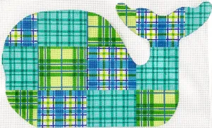 SST-254 - Med. Whale – Madras patchwork – blues & greens