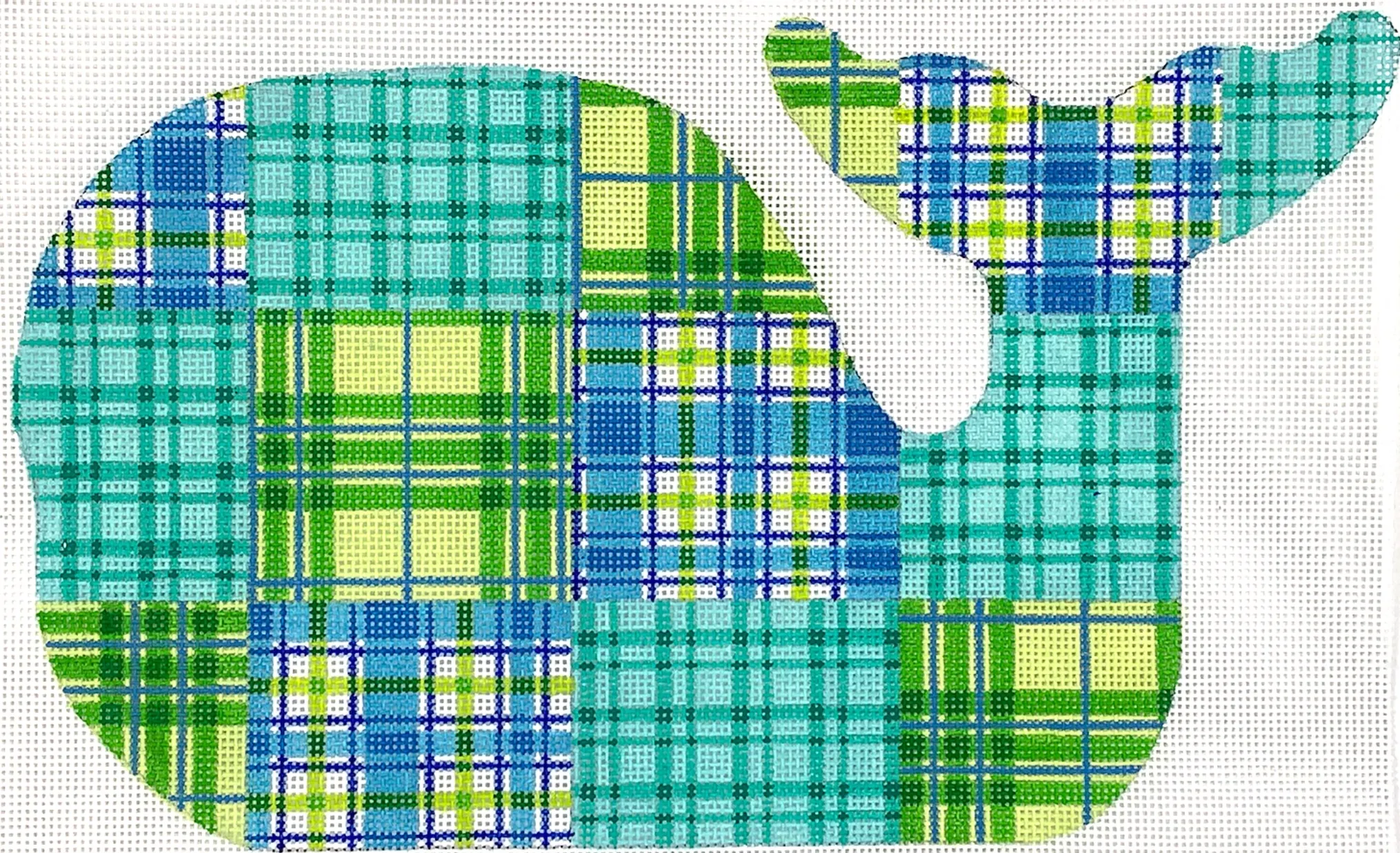 SST-254 - Med. Whale – Madras patchwork – blues & greens