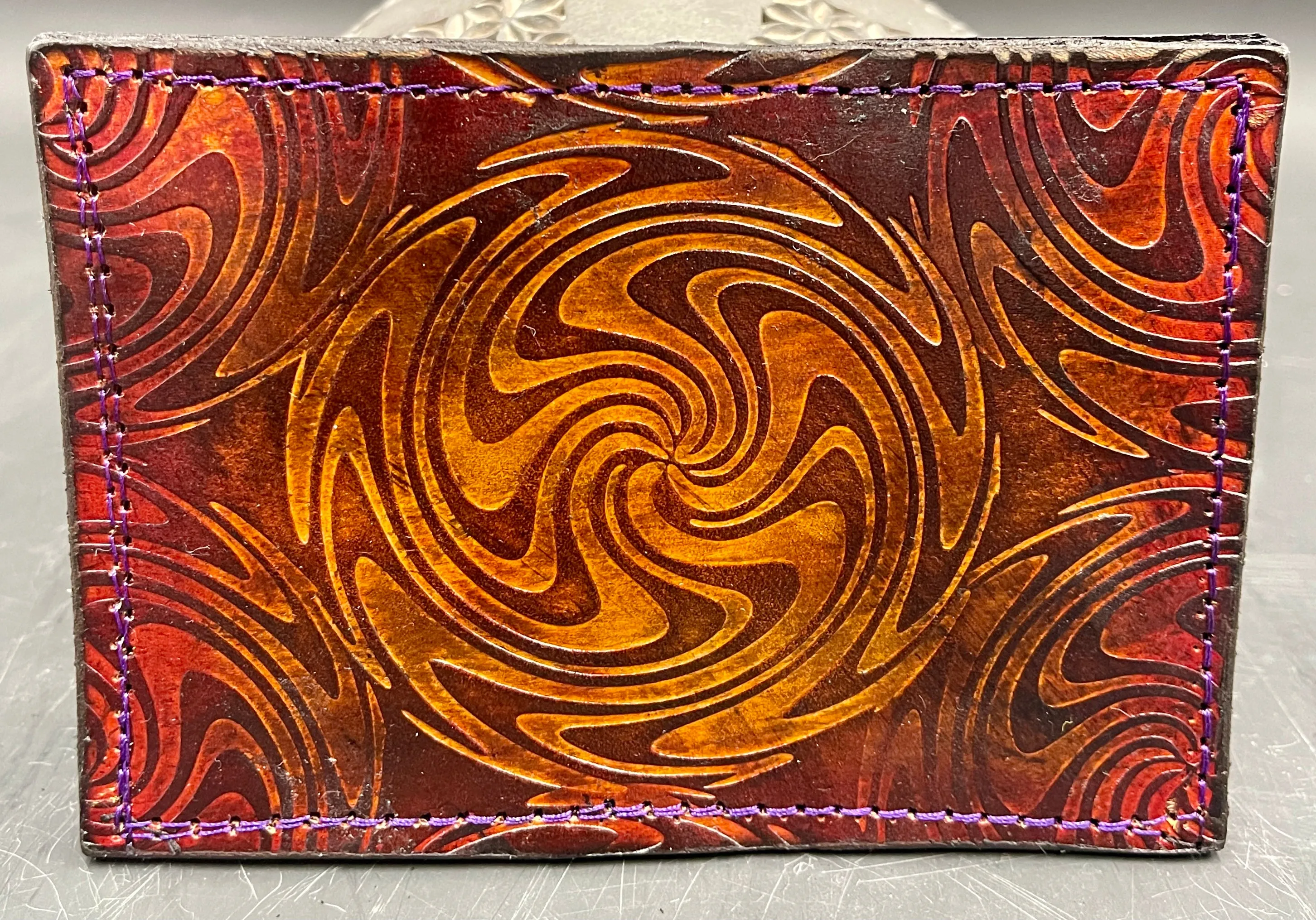 Stamped Leather ID Window/Card Wallet - Miscellaneous Designs