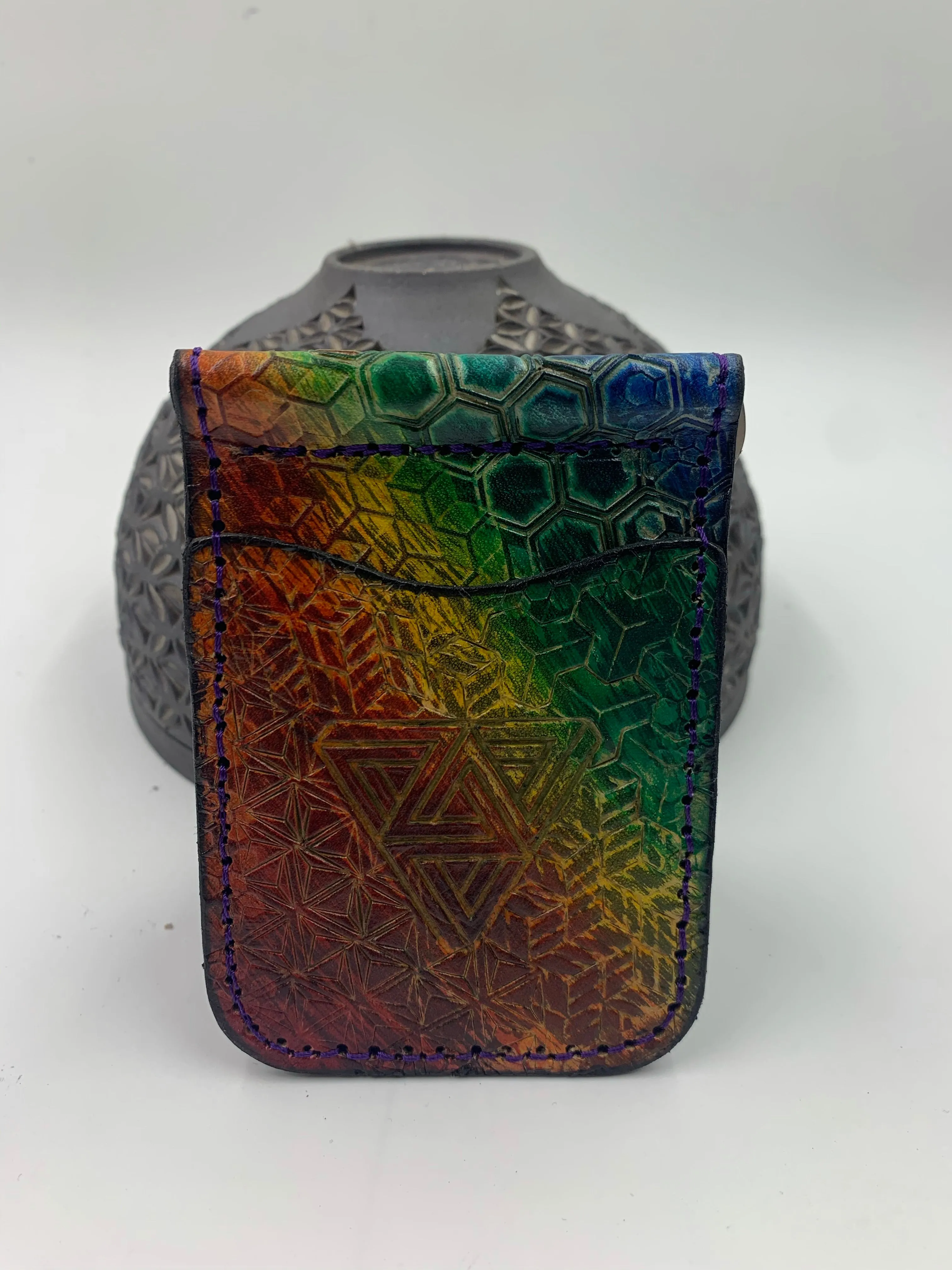 Stamped Leather Money Clips Wallet - Misc