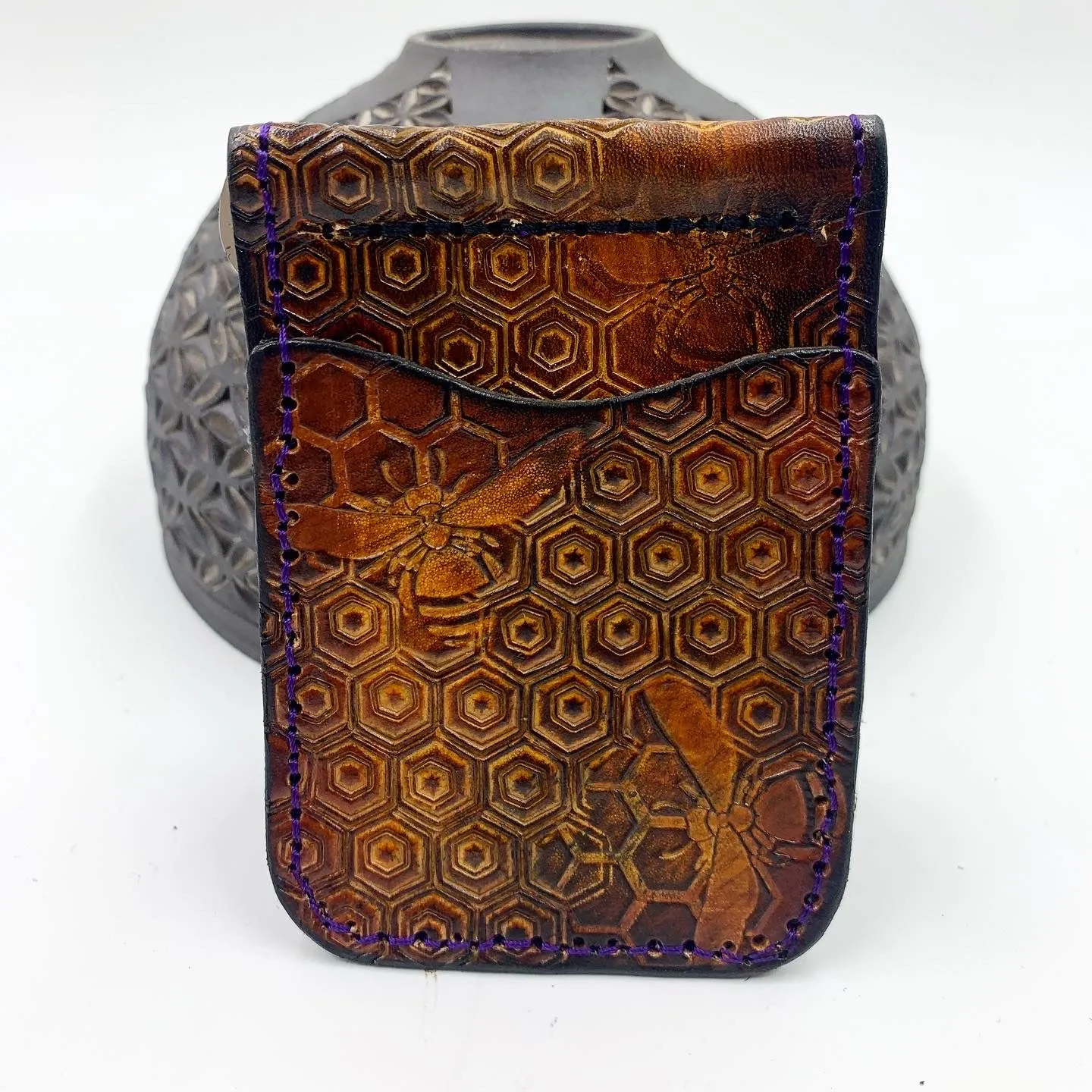 Stamped Leather Money Clips Wallet - Misc