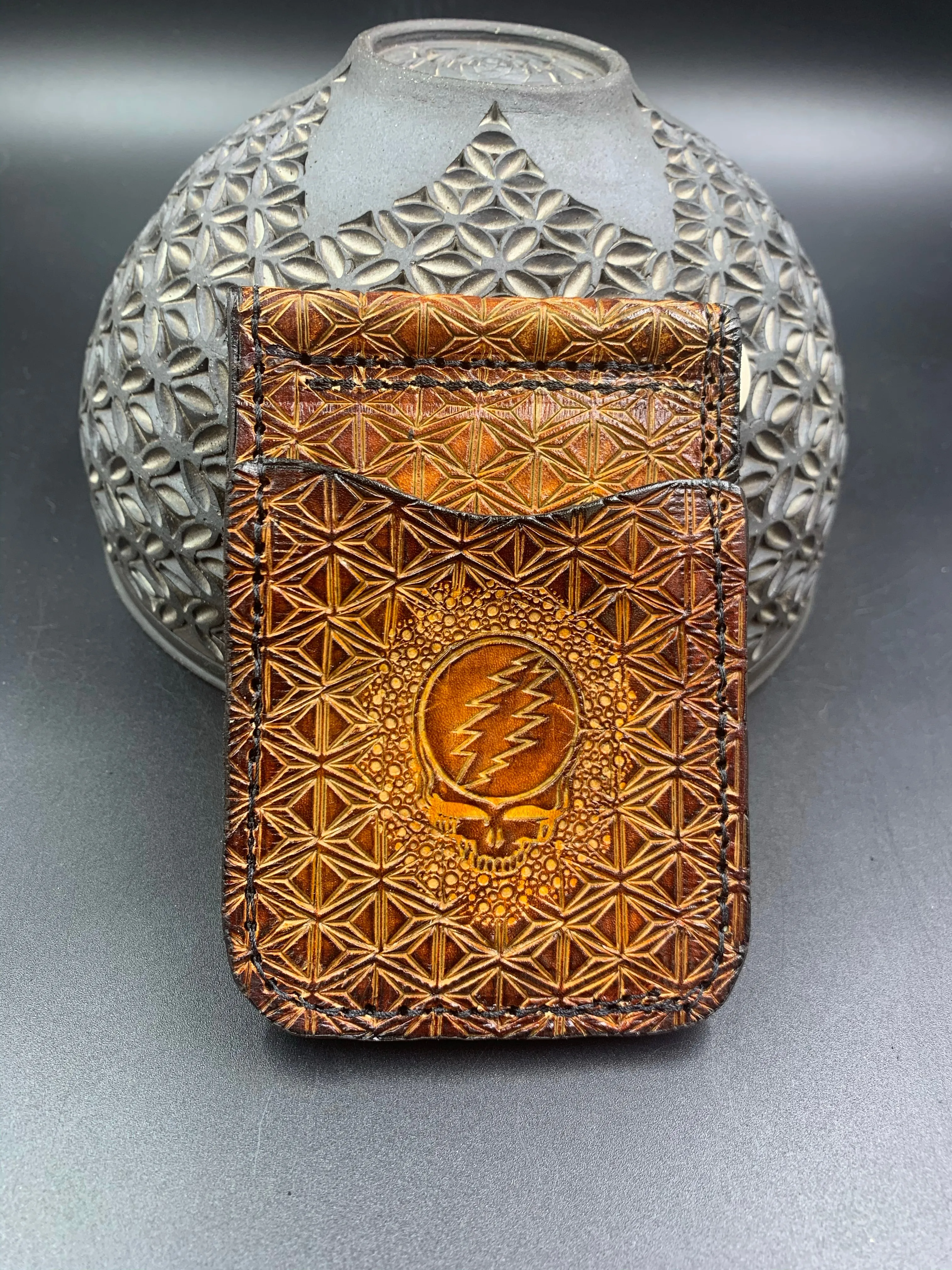 Stamped Leather Money Clips Wallet - Misc