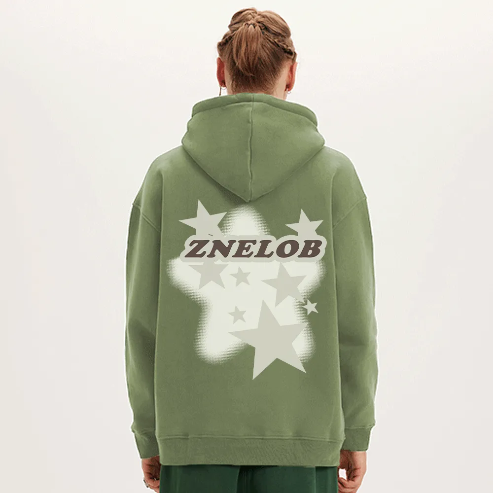 Stars Print Cotton Hoodie