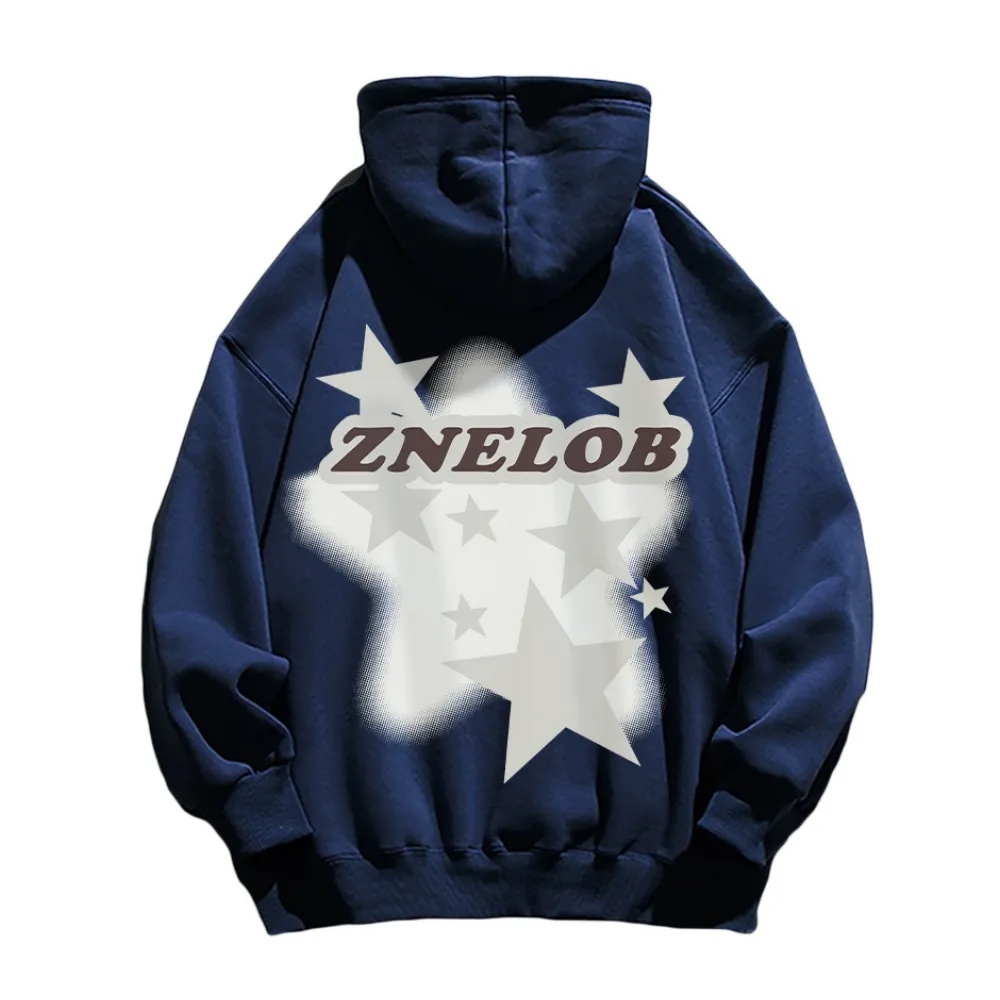 Stars Print Cotton Hoodie