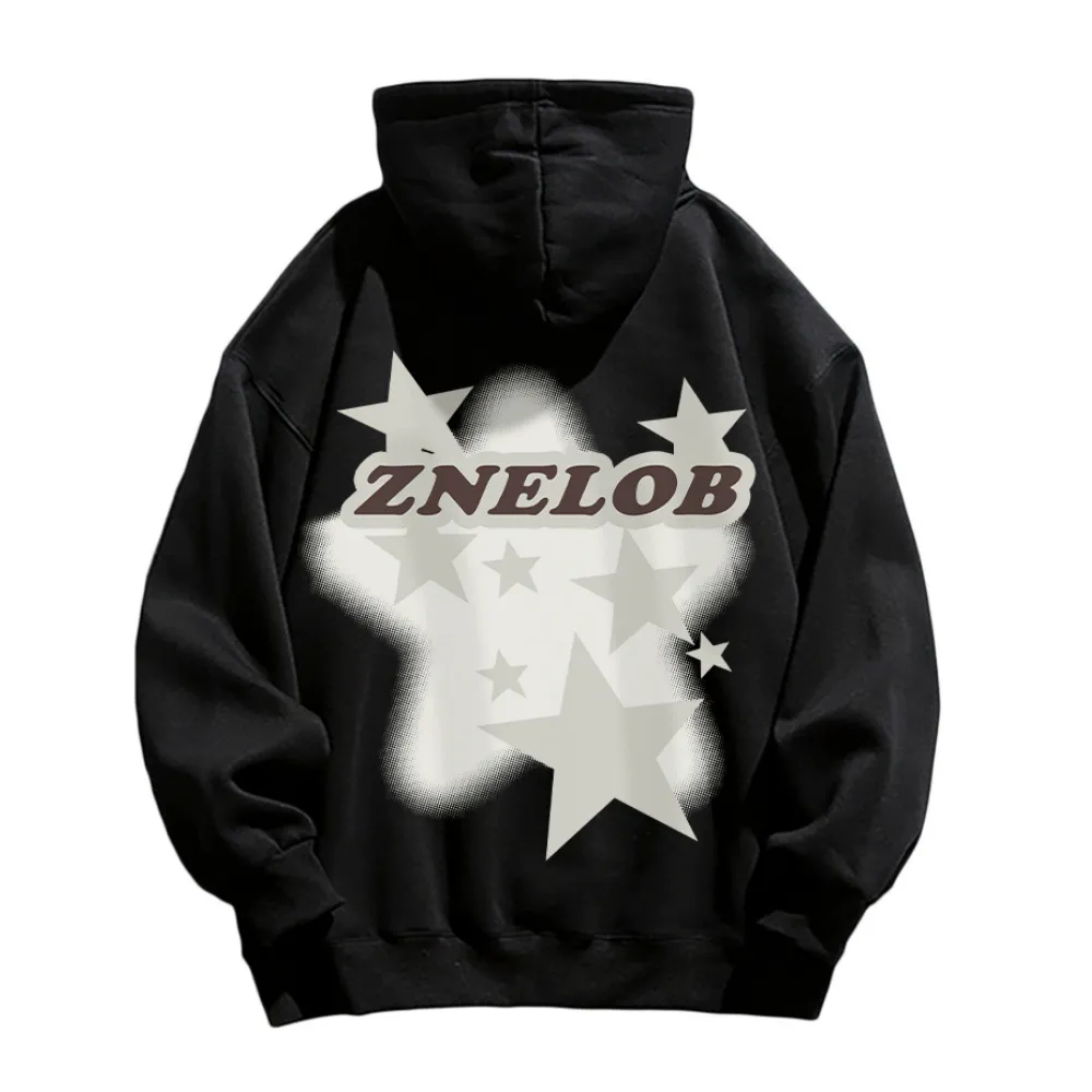 Stars Print Cotton Hoodie