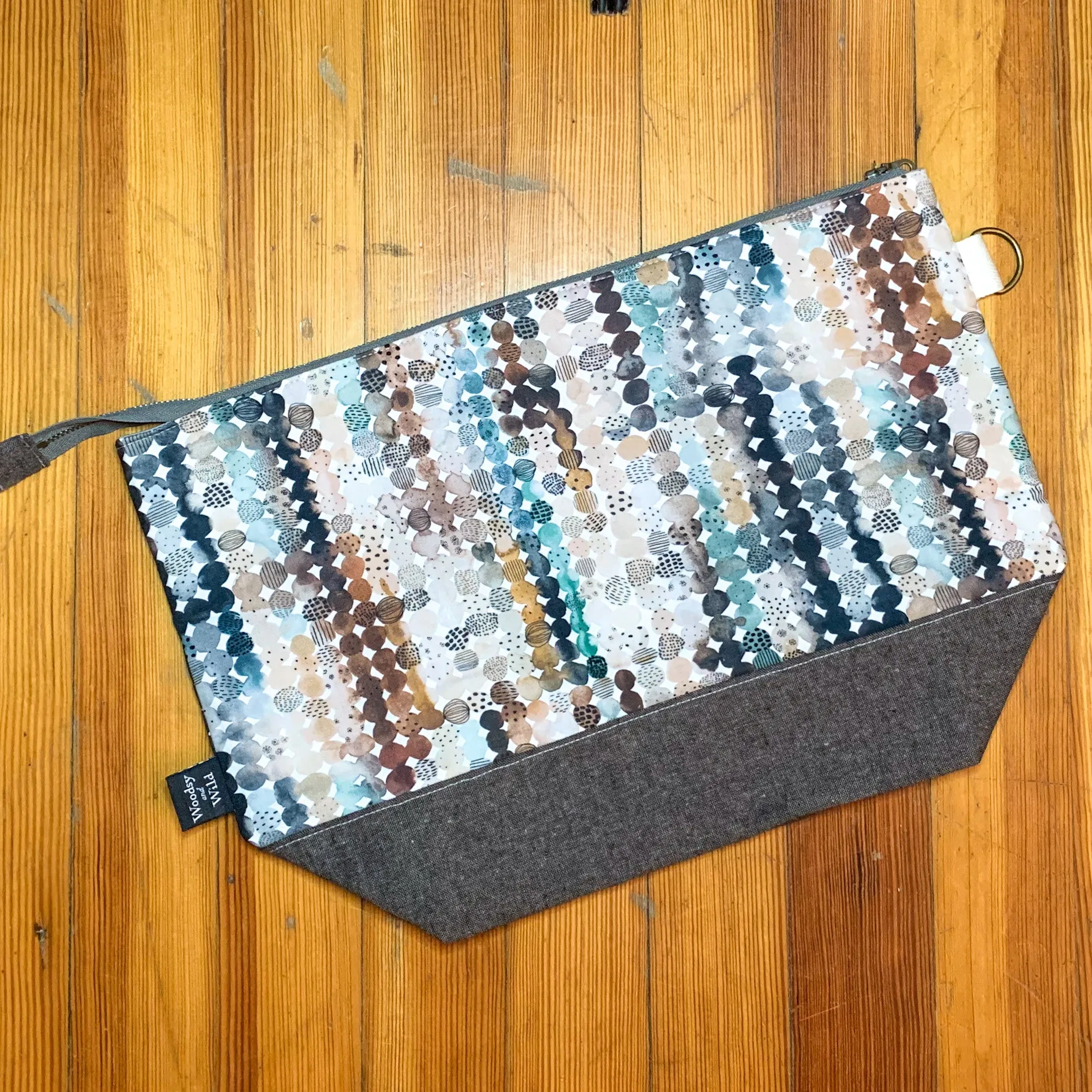 *Stones*  Zippered Knitting Project Bag- *Ready to Ship*