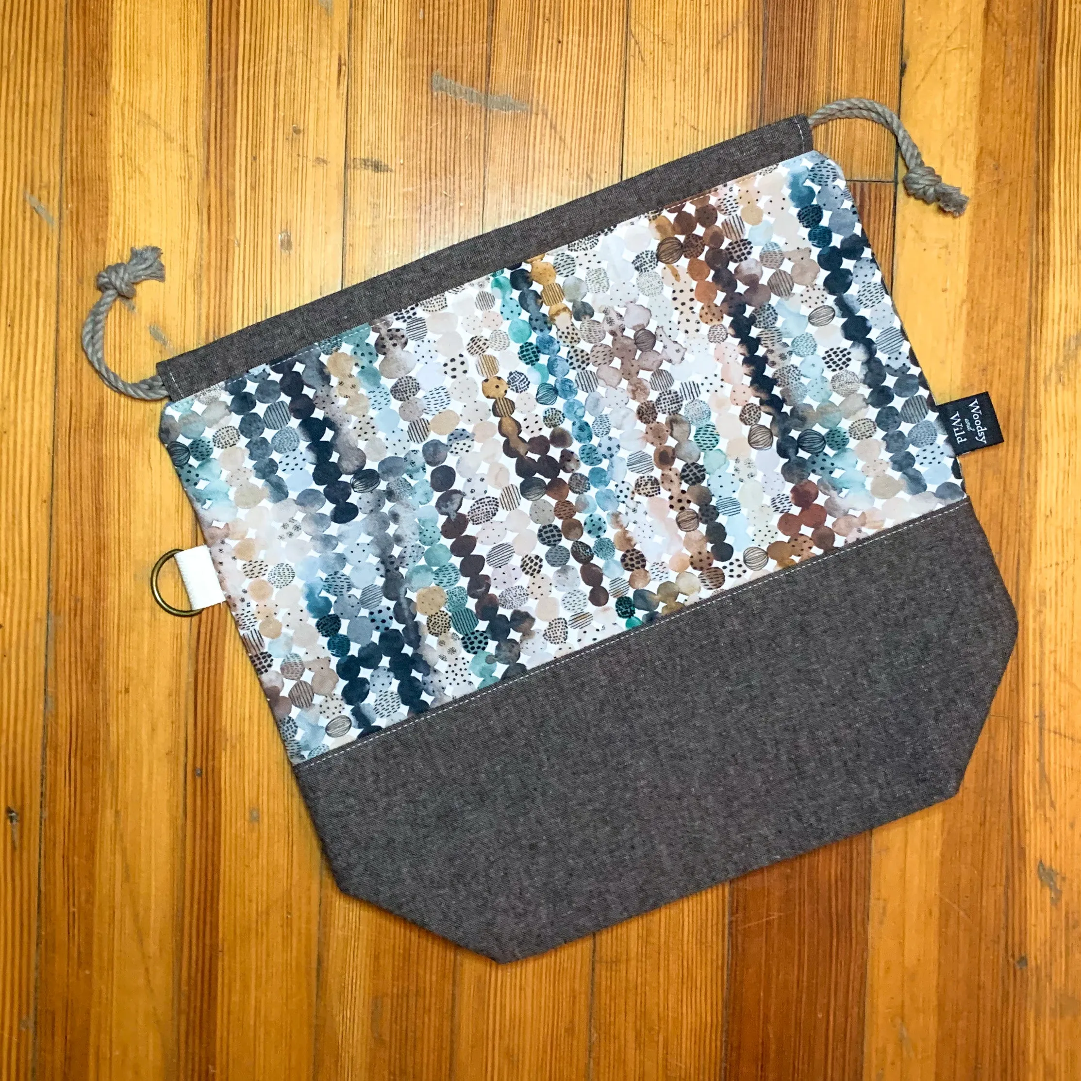 *Stones*  Zippered Knitting Project Bag- *Ready to Ship*