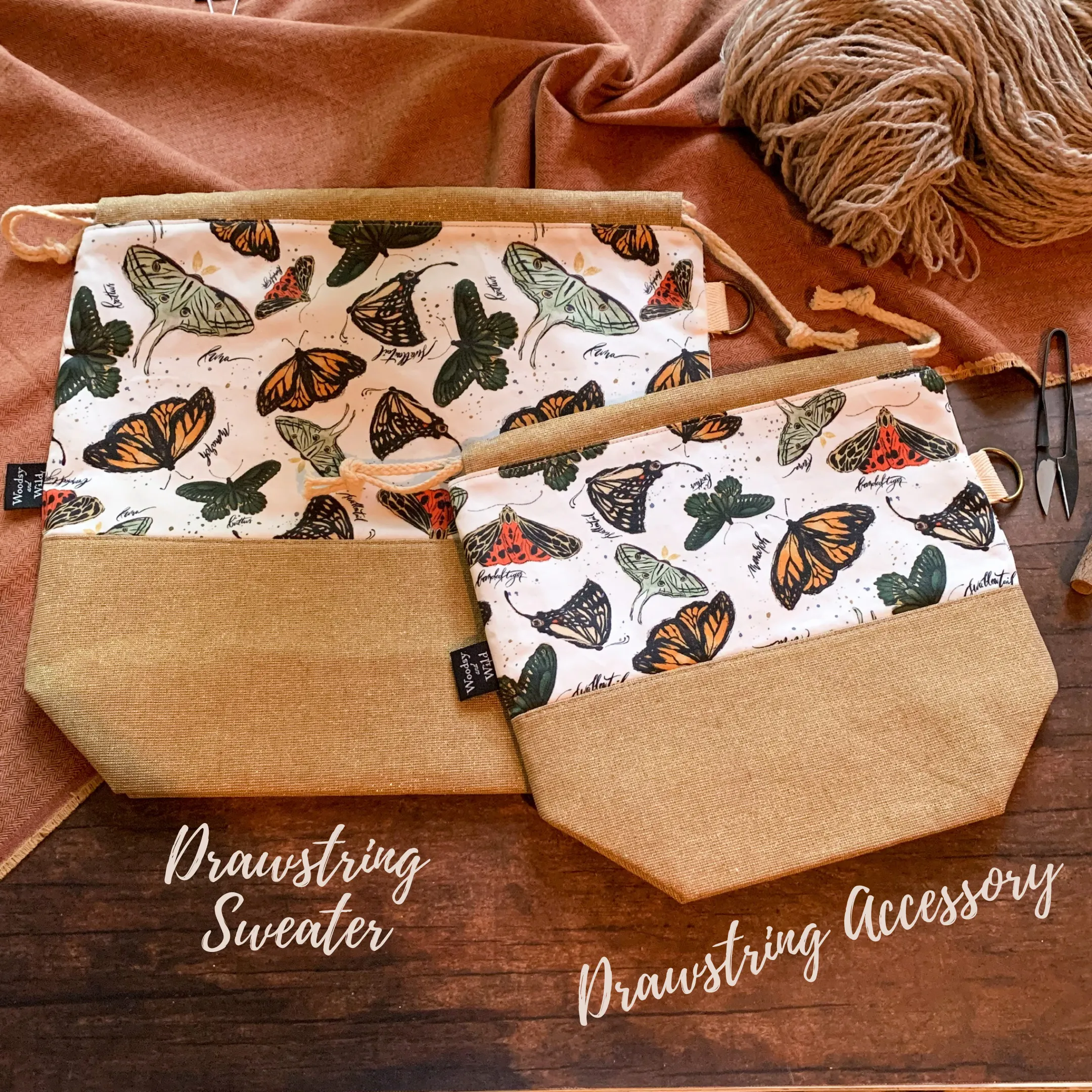 *Stones*  Zippered Knitting Project Bag- *Ready to Ship*