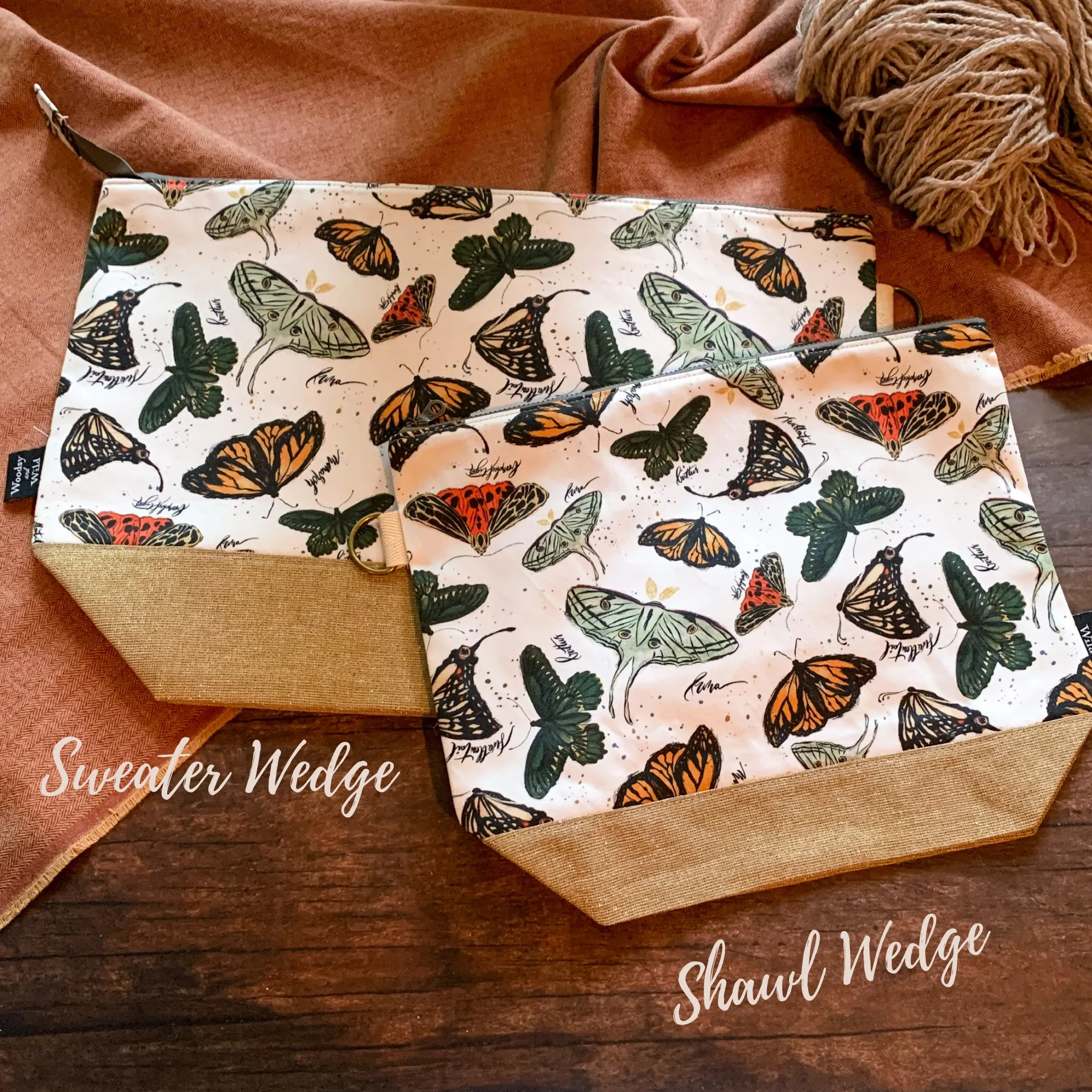 *Stones*  Zippered Knitting Project Bag- *Ready to Ship*