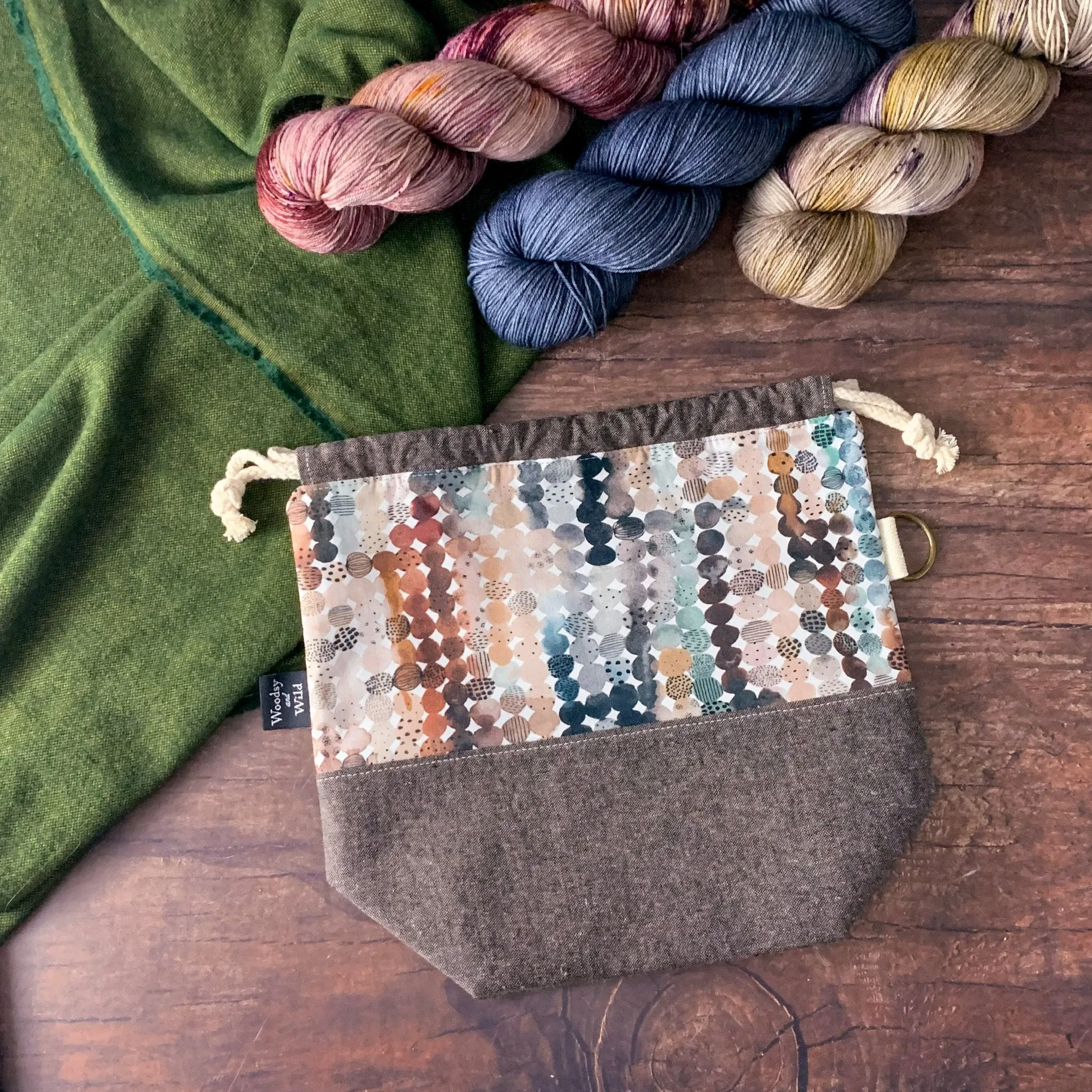 *Stones*  Zippered Knitting Project Bag- *Ready to Ship*