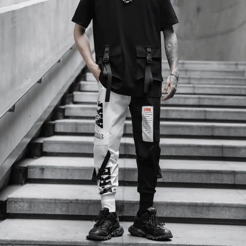 Street Belted Patchwork Cargo Pants
