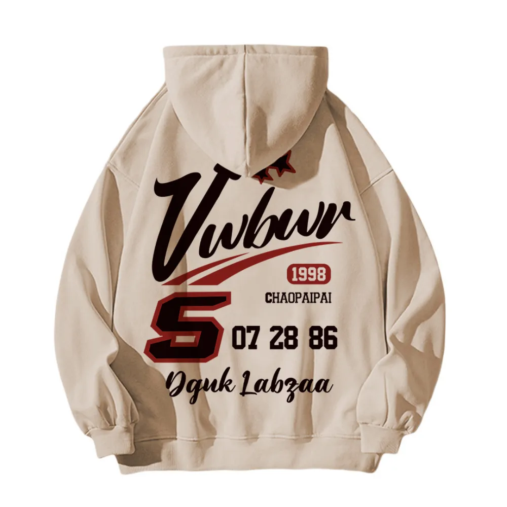 Street Letter Graphic Cotton Hoodie