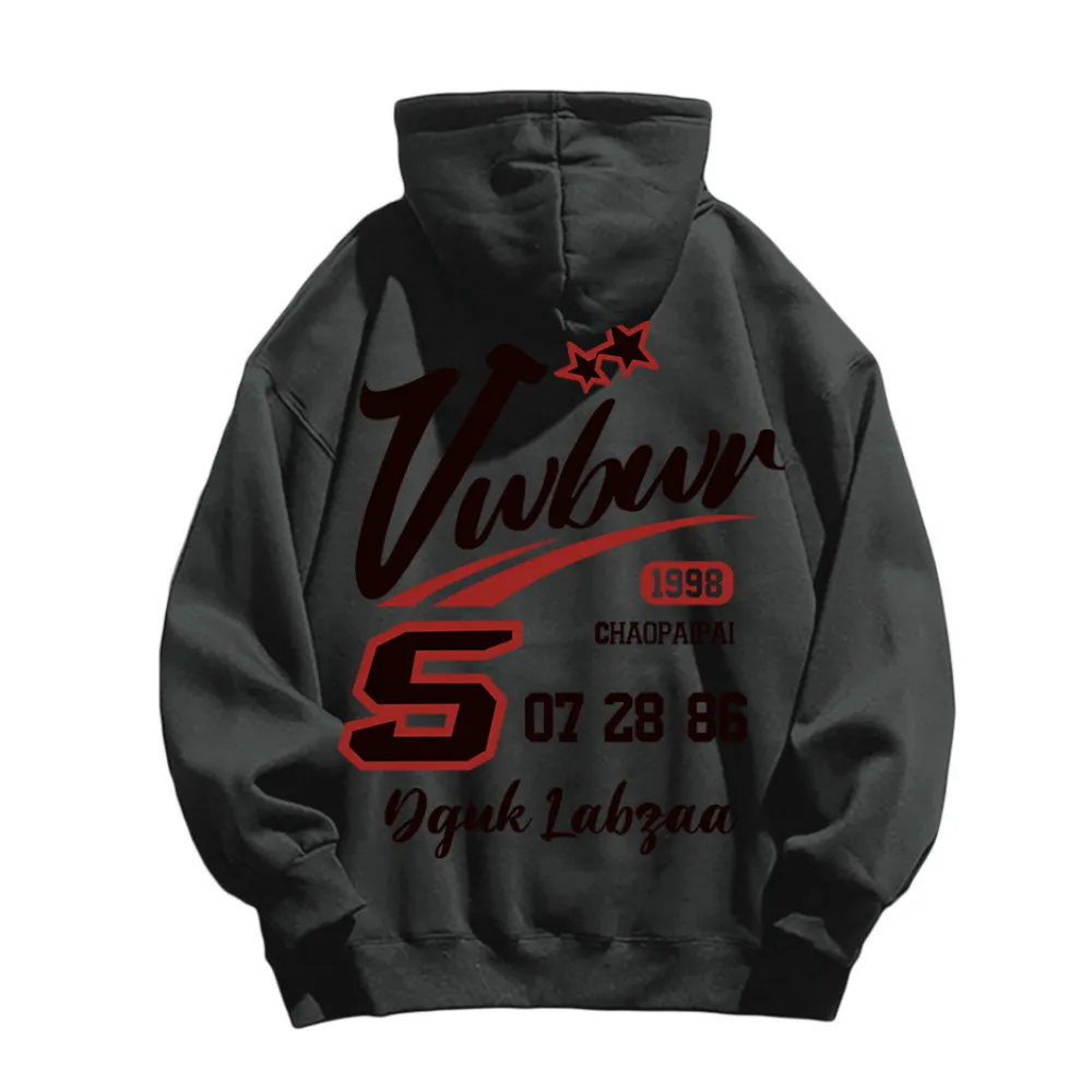 Street Letter Graphic Cotton Hoodie