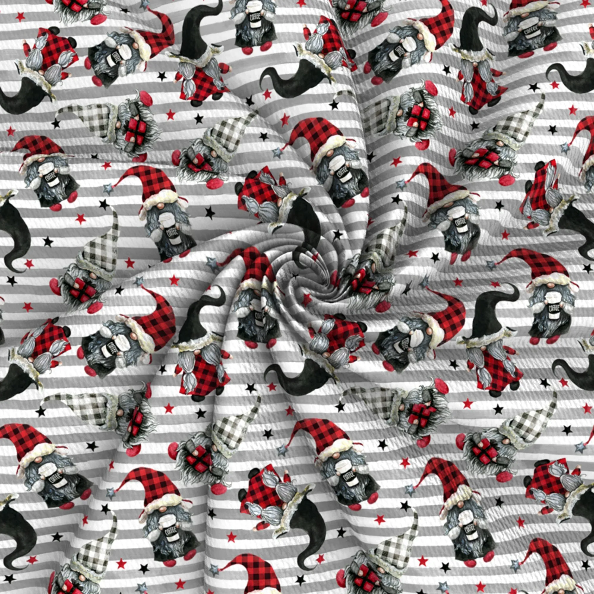 stripe star starfish christmas day printed fabric