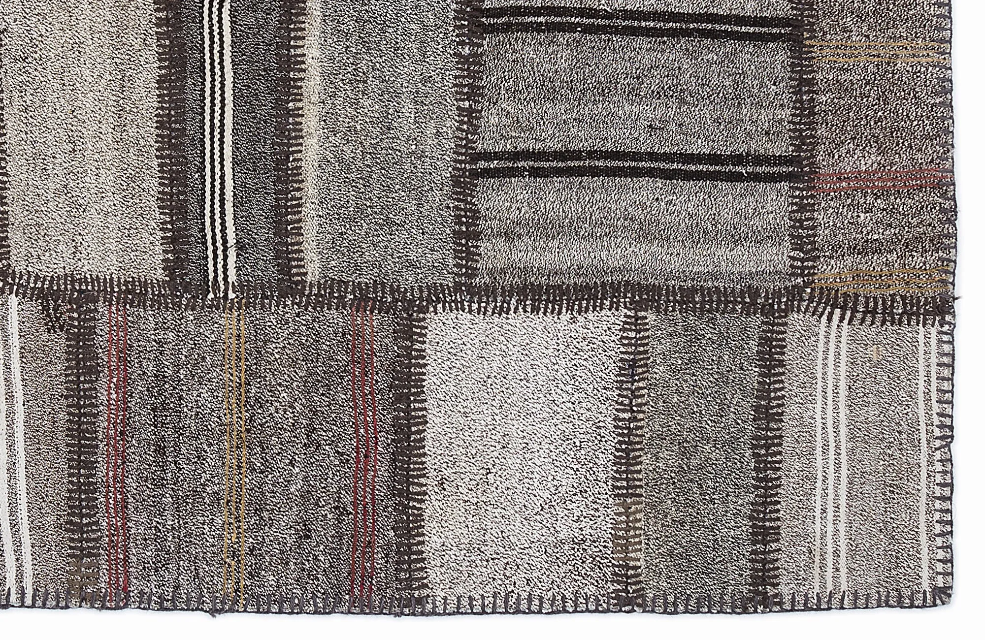 Striped Over Dyed Kilim Patchwork Unique Rug 5'3'' x 7'7'' ft 160 x 230 cm