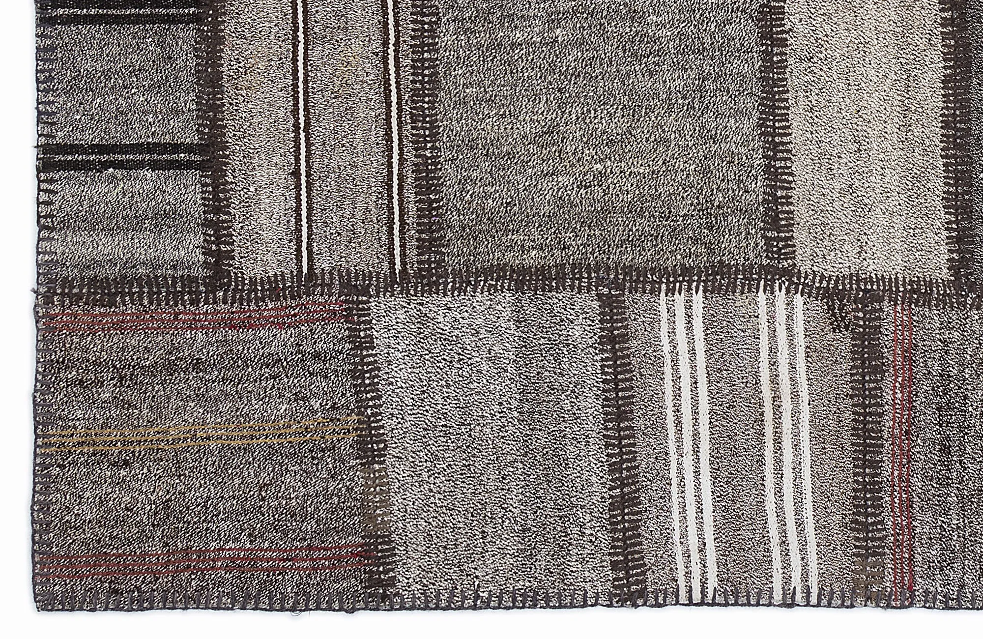 Striped Over Dyed Kilim Patchwork Unique Rug 5'3'' x 7'7'' ft 160 x 230 cm