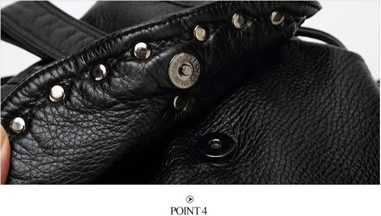 Studded Leather Backpack