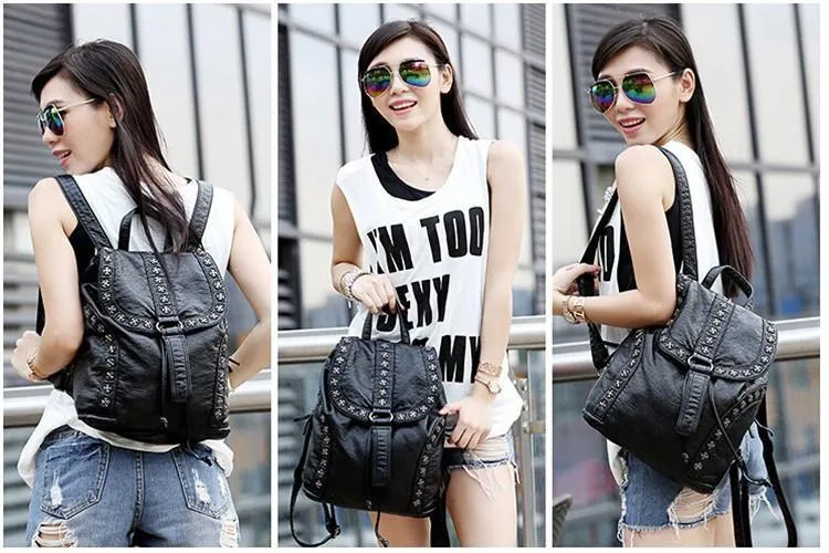 Studded Leather Backpack