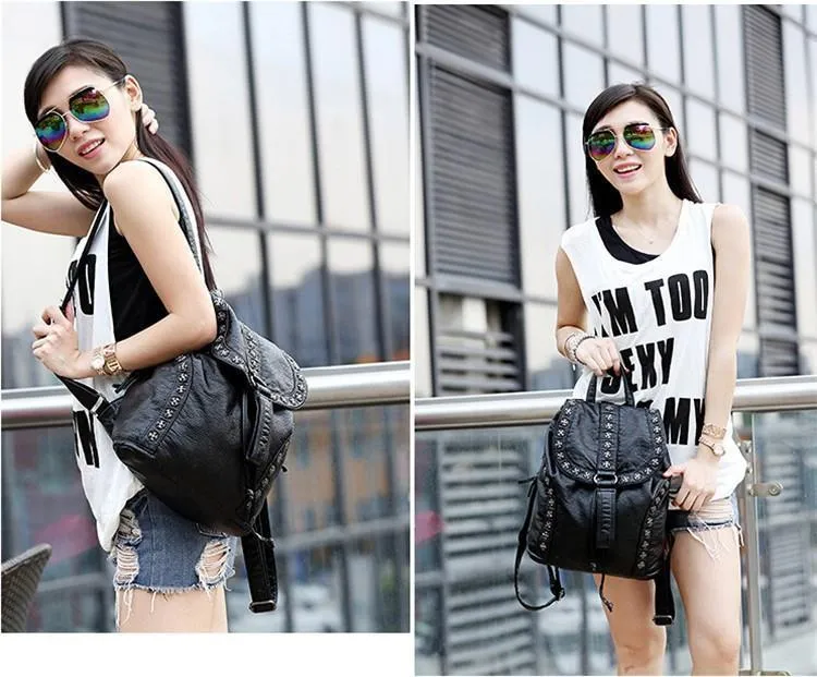 Studded Leather Backpack