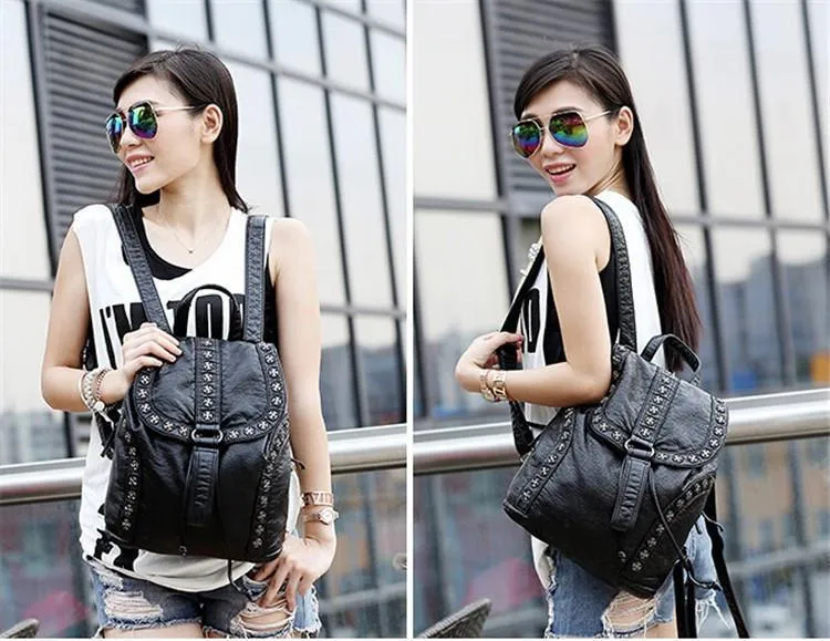 Studded Leather Backpack