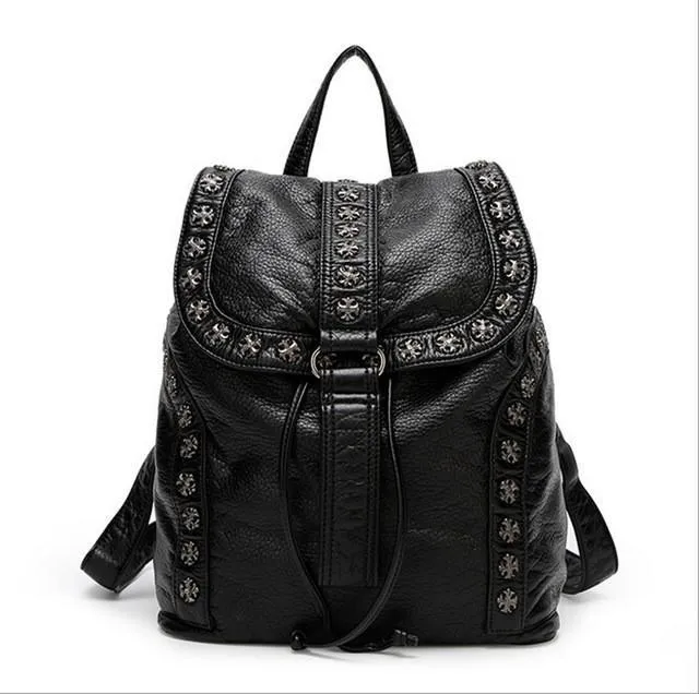 Studded Leather Backpack