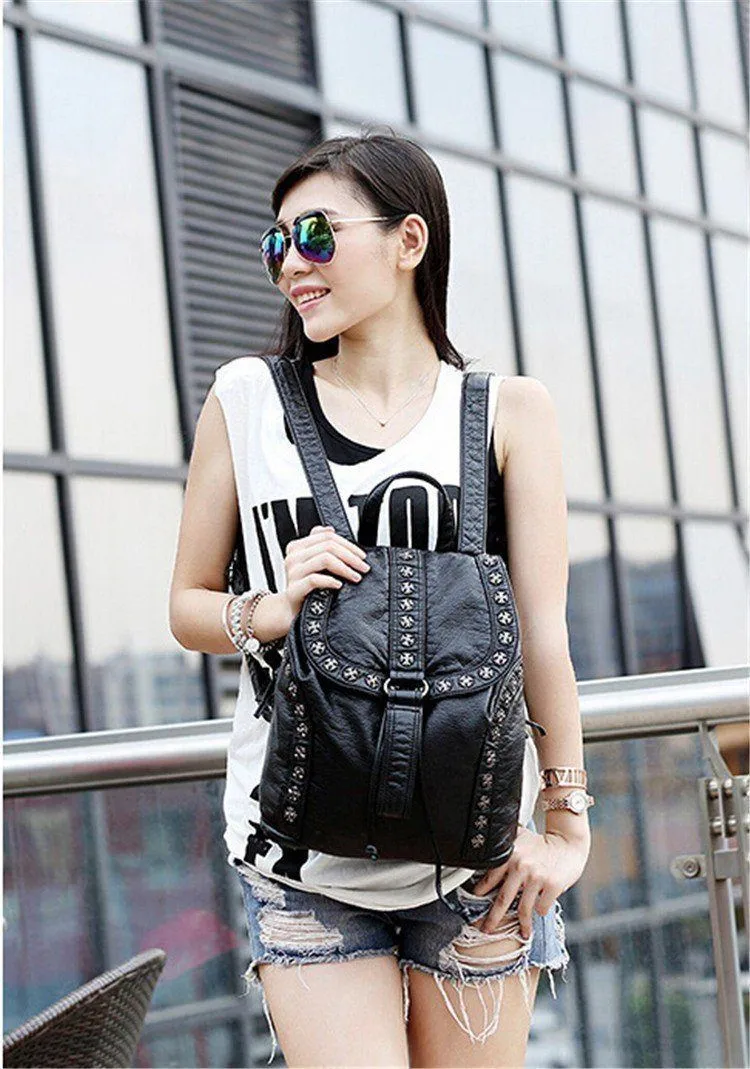 Studded Leather Backpack