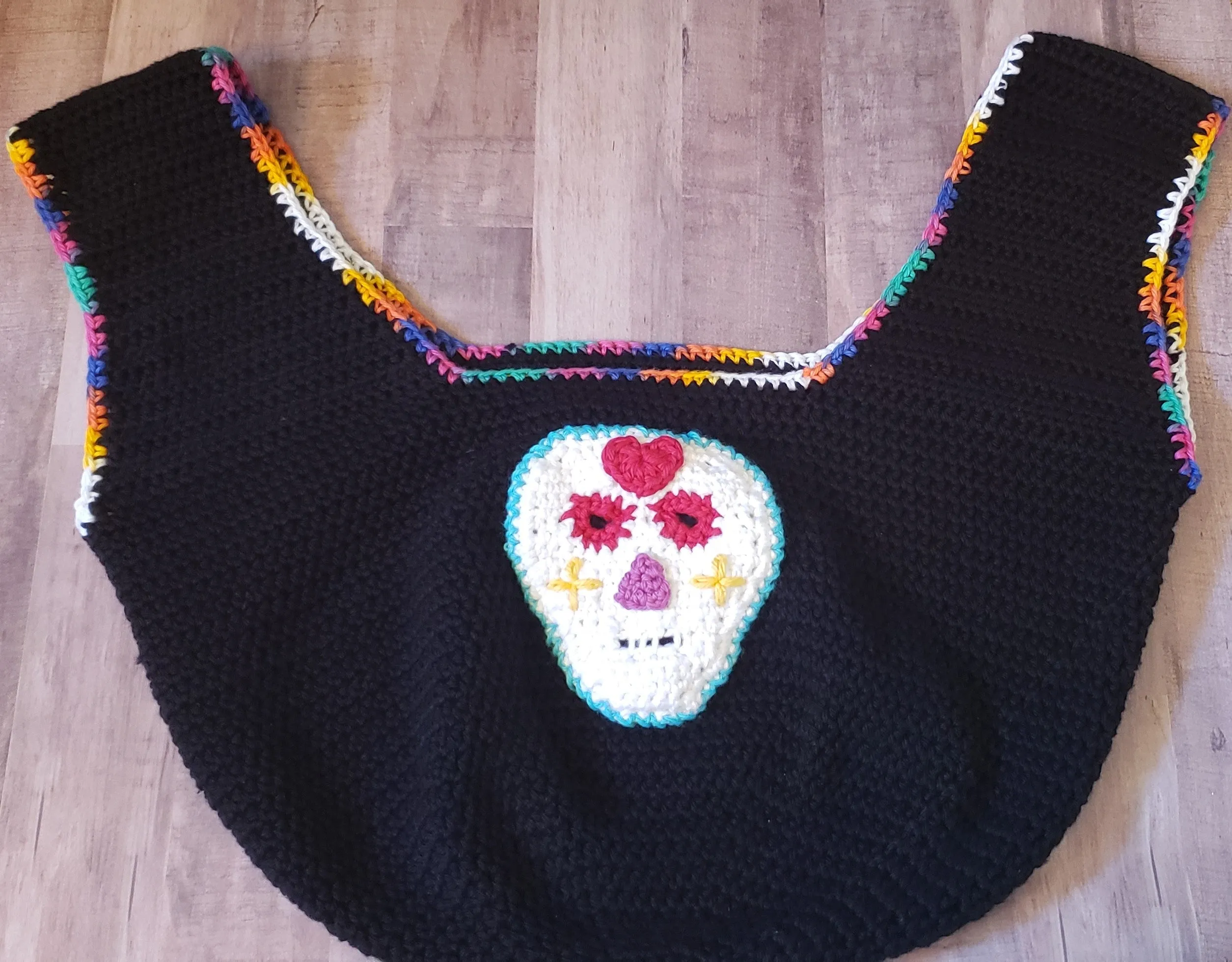 Sugar Skull Bowling Ball Bag Crochet Pattern or Market Bag Crochet Pattern