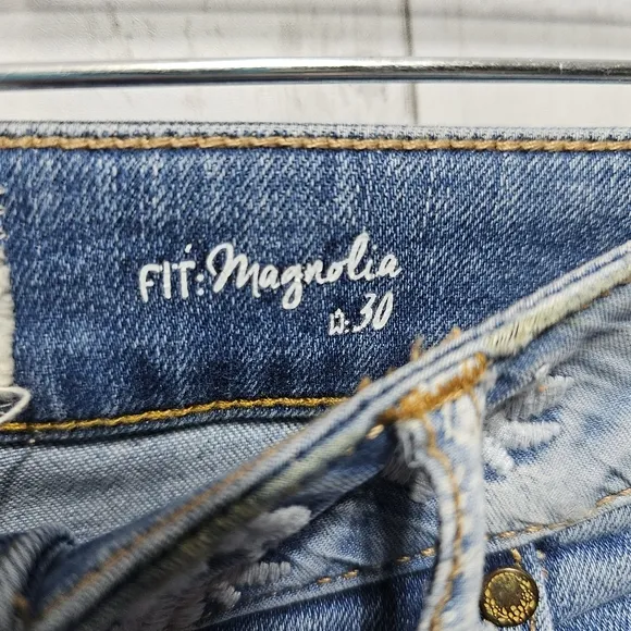 Sundance Magnolia Straight Leg Jeans Womens Blue Patchwork Denim Size 30 Pockets
