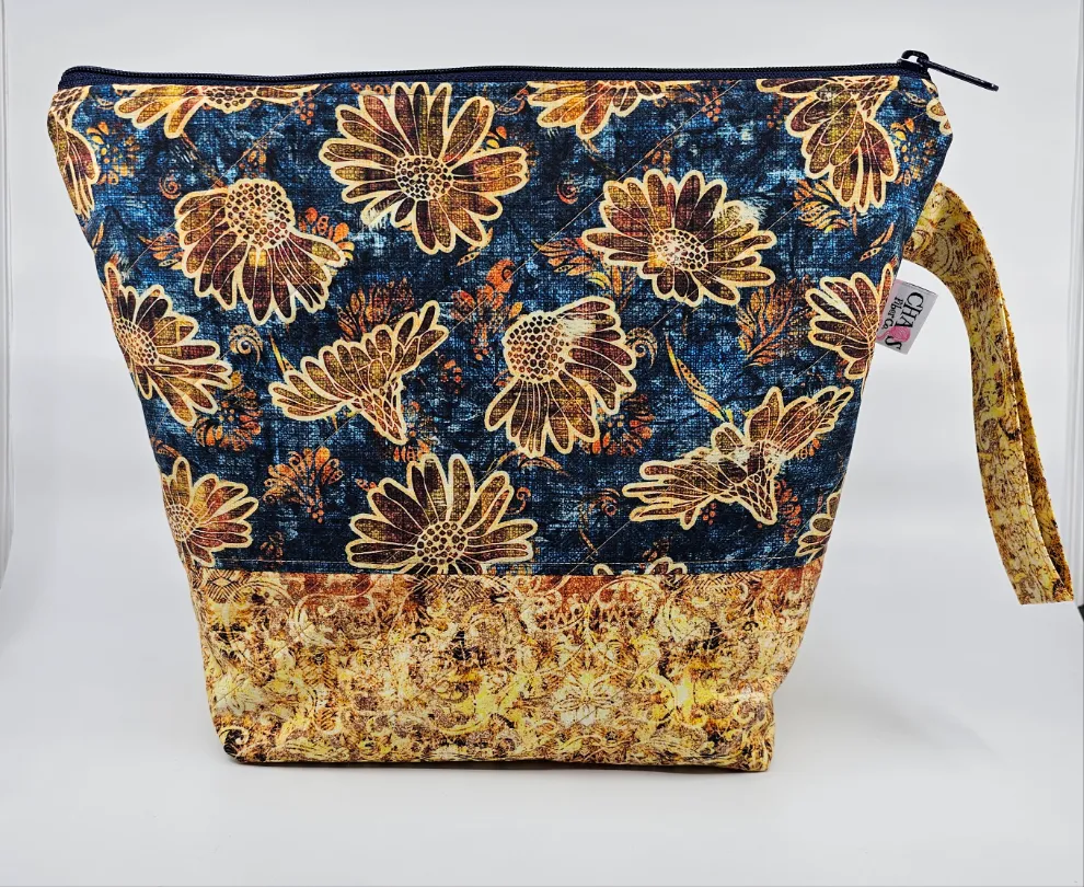 Sunflowers and Denim - Project Bag - Medium