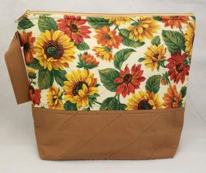 Sunflowers Tan - Project Bag - Medium