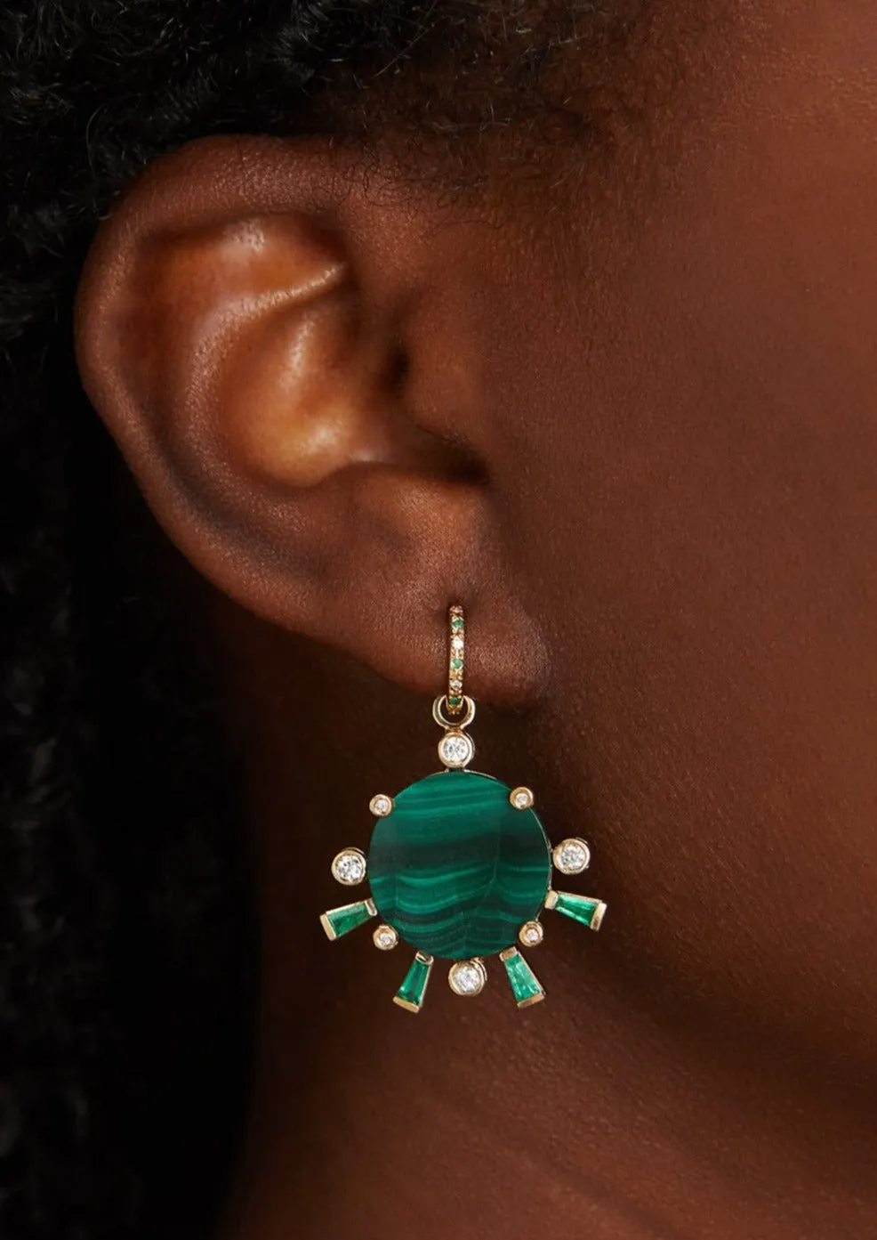 Sunset Earring with Malachite