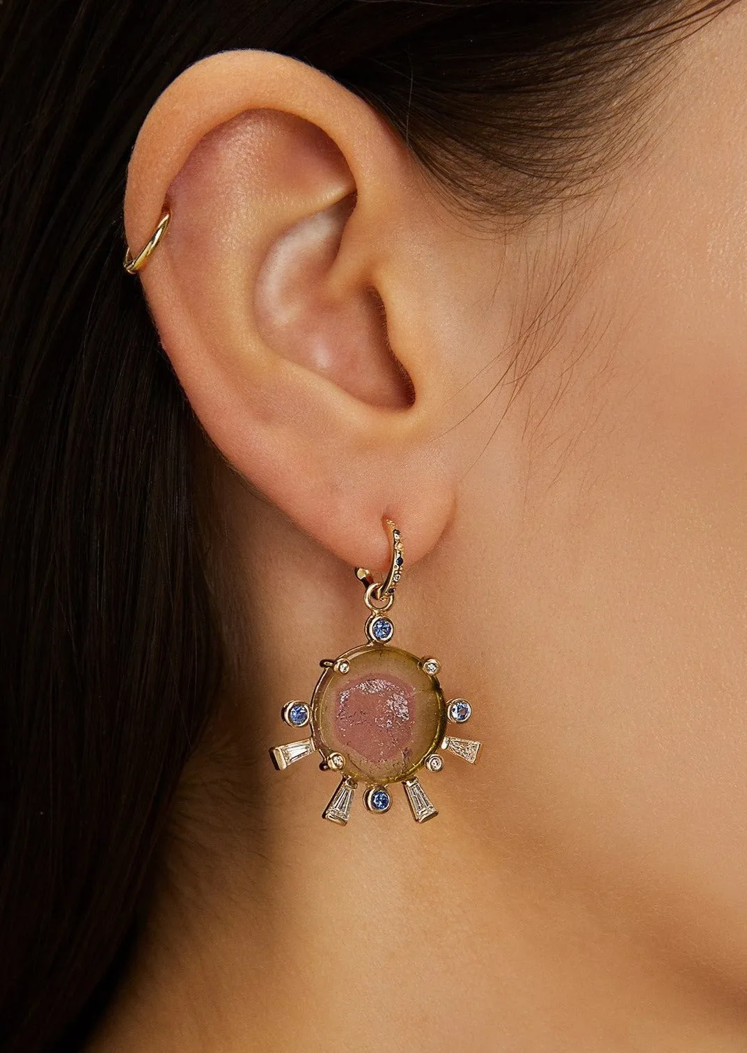 Sunset Earring with Tourmaline