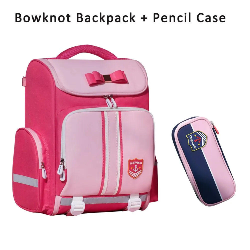 Sunveno Children's School Waterproof Backpack for Boys and Girls - Blue, Pink