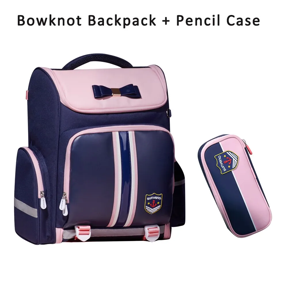 Sunveno Children's School Waterproof Backpack for Boys and Girls - Blue, Pink