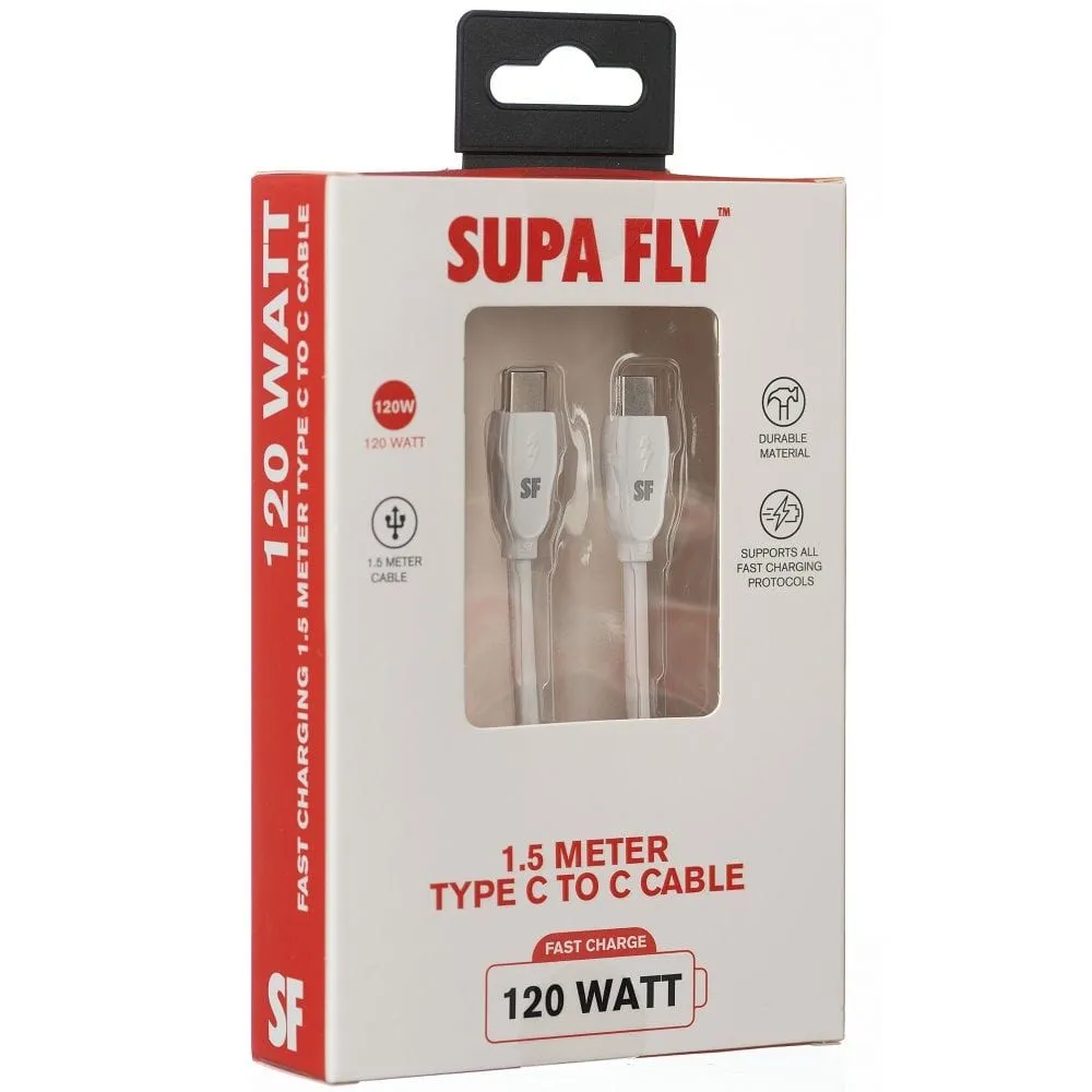 Supa Fly 1.5m 120W Usb Type C Cable – White