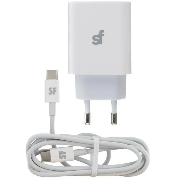 Supa Fly 38W Dual USB PD and QC Wall Charger with Type C Cable
