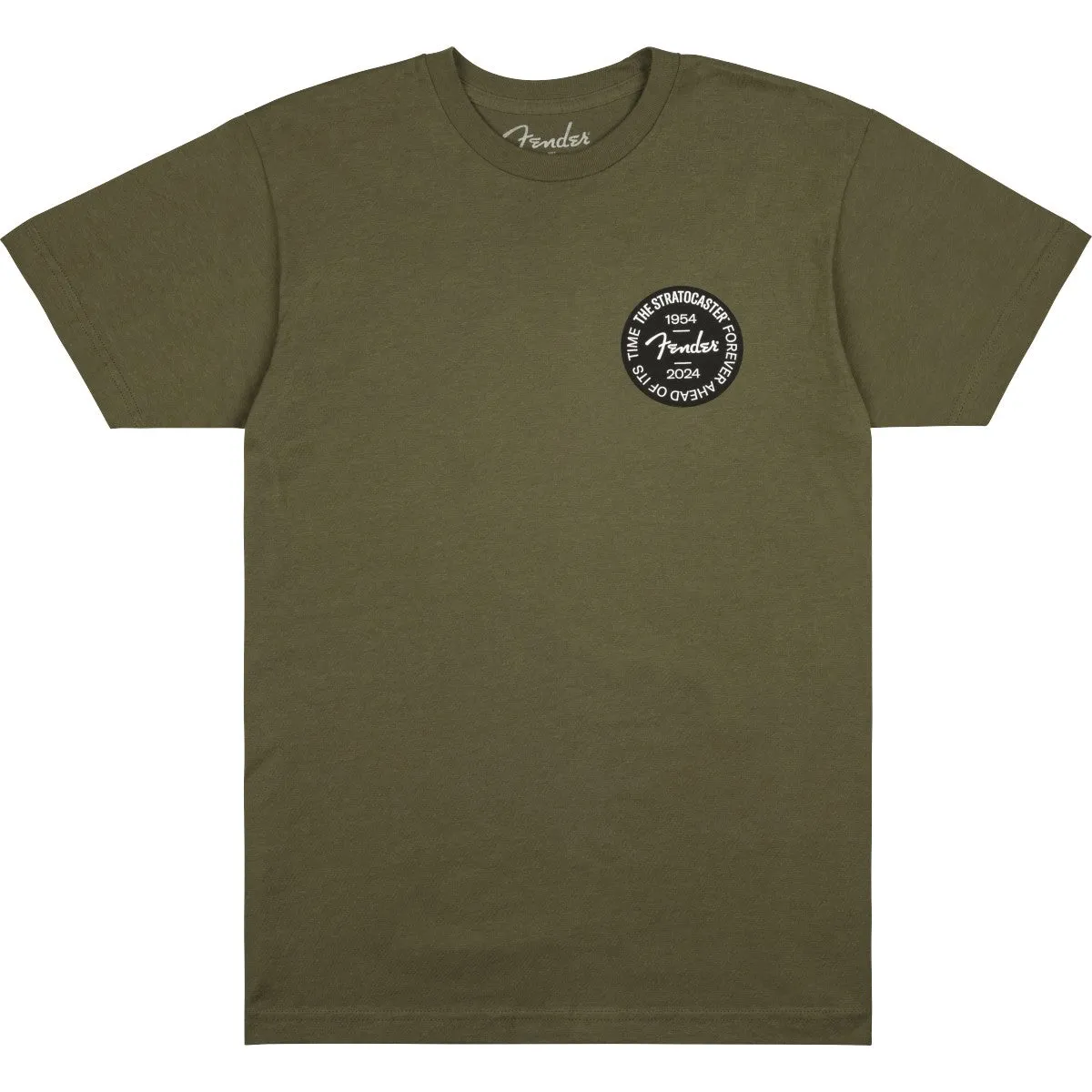 T-shirt Fender 9101293597 Stratocaster 70th Anniversary Badge Tee, Olive, L