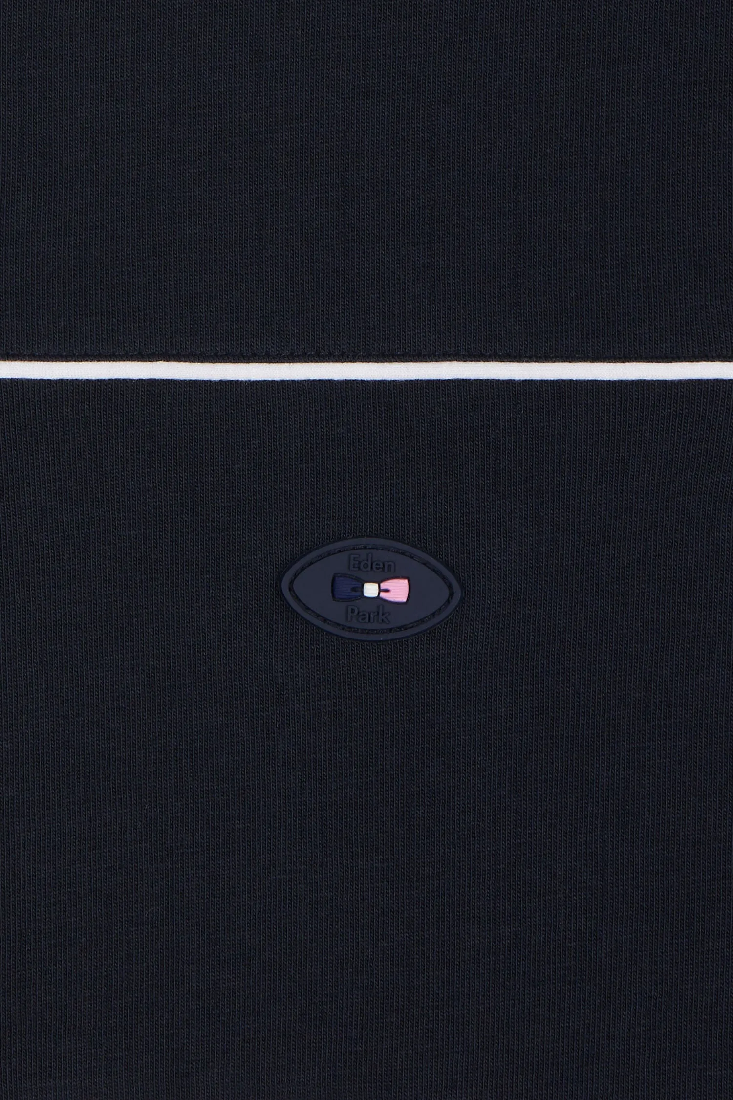 T-shirt XV de France en coton marine à passepoils coupe droite