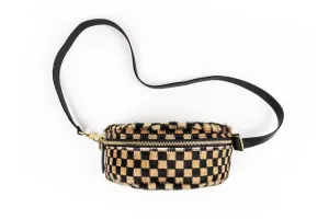 Tan Check Cowhide Bum Bag