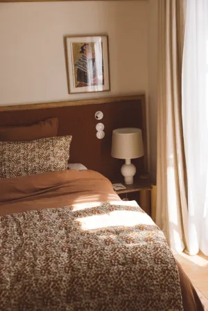 Tan Floral Mattress Topper Quilt