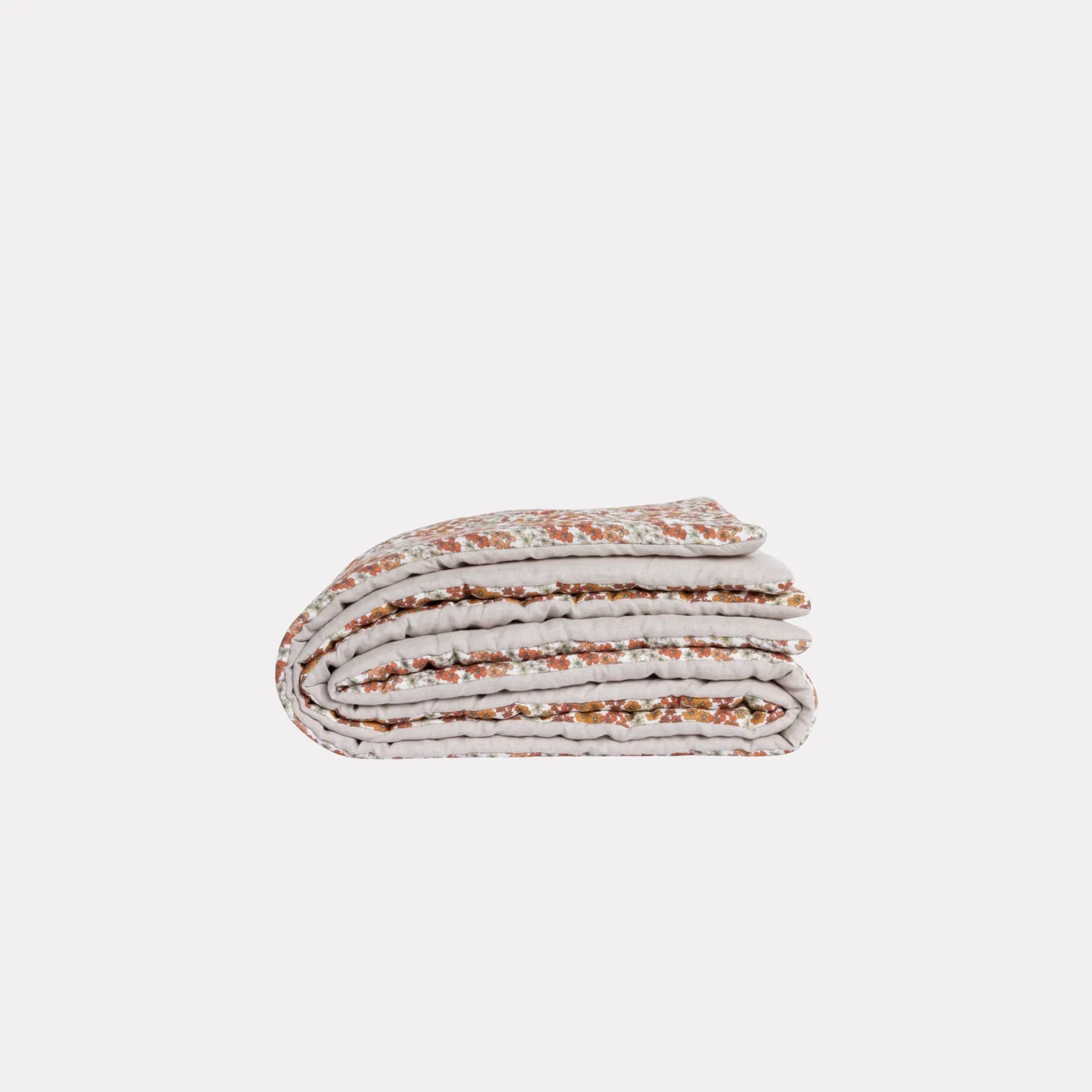 Tan Floral Mattress Topper Quilt