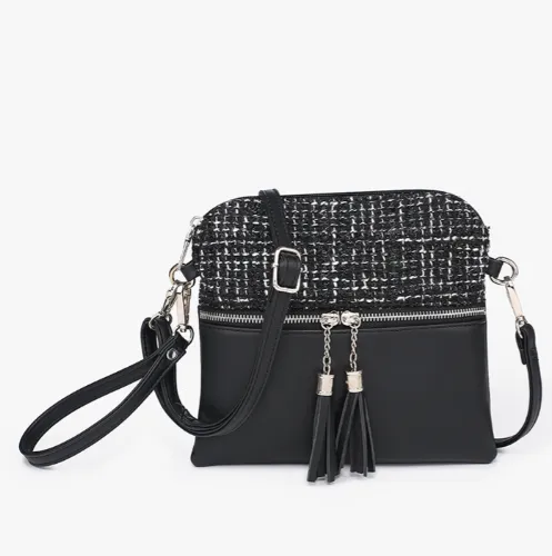 Tara Tweed Crossbody/Wristlet w/ Front Zip Pocket
