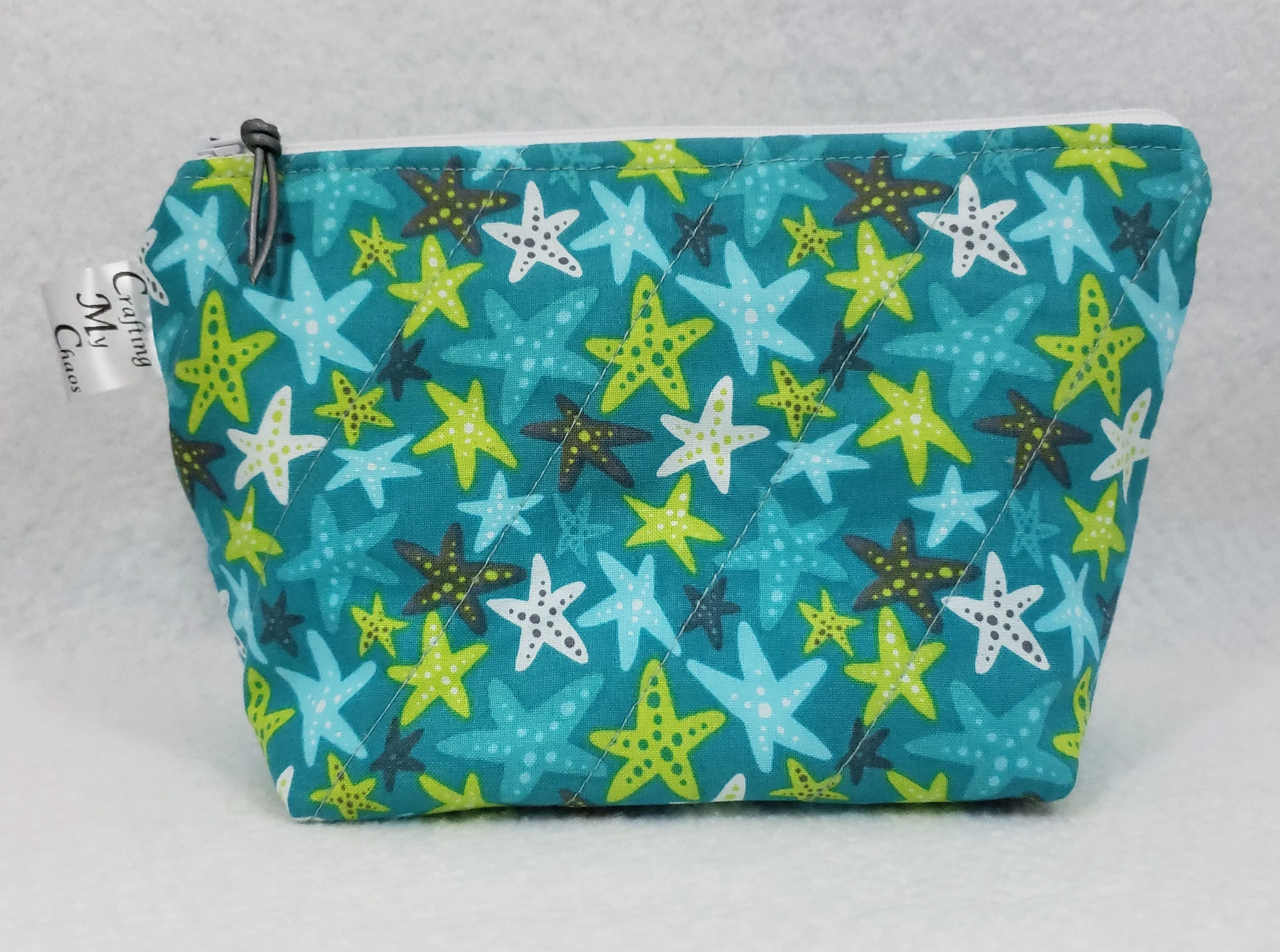 Teal Stars - Notions Bag