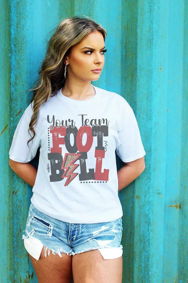 Team Name Football Red & Black Dri-Power 50/50 Tee